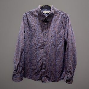 Ben Sherman Stylish Paisley Long Sleeve Shirt Modern Fit XL Button Down Cotton